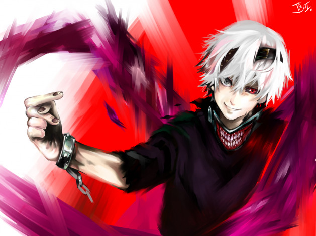 Обои картинки фото аниме, tokyo ghoul, канеки