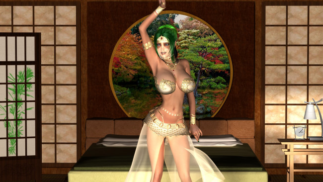 Обои картинки фото 3д графика, фантазия , fantasy, фон, взгляд, девушка