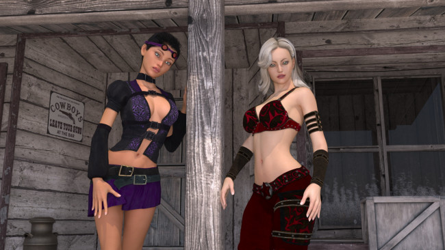 Обои картинки фото 3д графика, люди , people, фон, взгляд, девушки