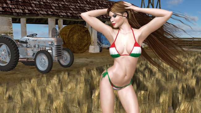 Обои картинки фото 3д графика, люди , people, фон, взгляд, девушка