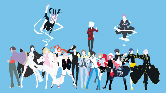 Обои картинки фото аниме, devil survivor, девушки, парни