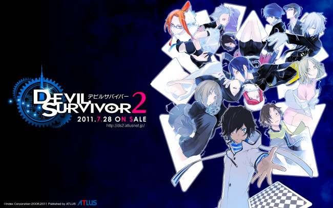 Обои картинки фото аниме, devil survivor, девушки, парни