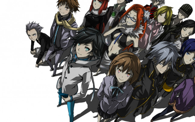 Обои картинки фото аниме, devil survivor, парни, девушки