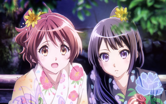 Обои картинки фото аниме, sound horizon, взгляд, девушки, фон