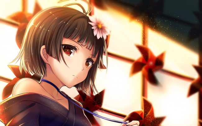 Обои картинки фото kabaneri of the iron fortress, аниме, koutetsujou no kabaneri, взгляд, девушка, фон