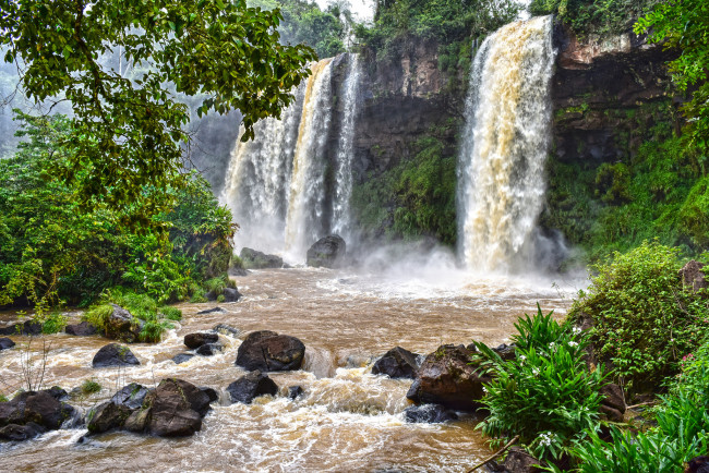Обои картинки фото природа, водопады, ес, водопад, река