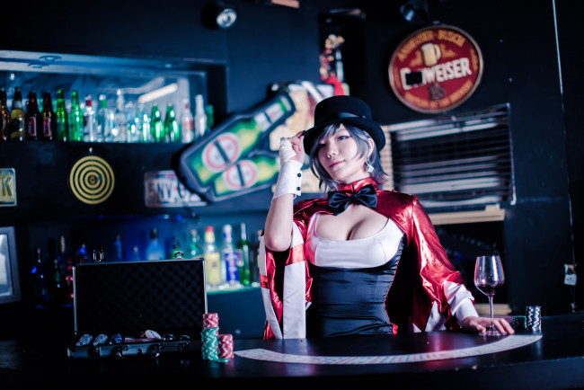Обои картинки фото разное, cosplay , косплей, бармен, девушка