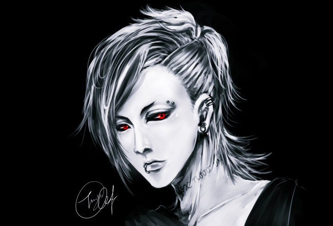Обои картинки фото аниме, tokyo ghoul, ута, токийский, гуль