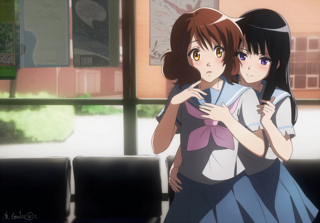 Обои картинки фото аниме, sound horizon, фон, взгляд, девушки