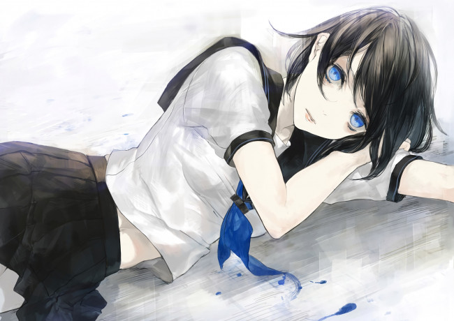 Обои картинки фото аниме, unknown,  другое, взгляд, девочка