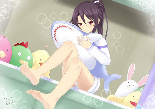 Обои картинки фото high school fleet, аниме, девушка, взгляд, фон