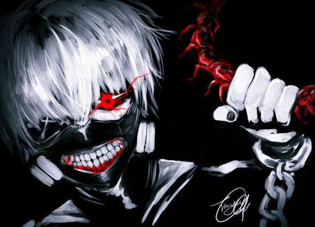 Обои картинки фото аниме, tokyo ghoul, канеки, кен, токийский, гуль