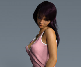 Картинка 3д+графика люди+ people девушка взгляд фон