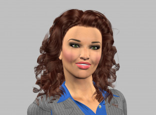 Картинка 3д+графика люди+ people девушка взгляд фон