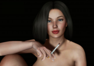 Картинка 3д+графика портрет+ portraits взгляд фон девушка