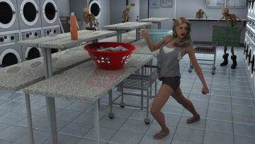 Картинка 3д+графика фантазия+ fantasy девушка взгляд фон