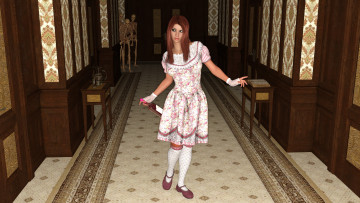 Картинка 3д+графика фантазия+ fantasy девушка взгляд фон