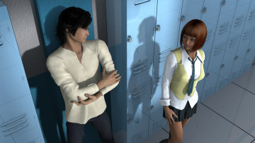 Картинка 3д+графика люди+ people девушки взгляд фон