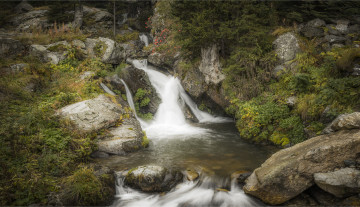 Картинка природа водопады лес водопад река