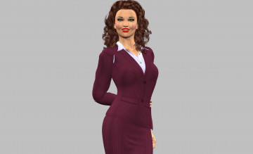 Картинка 3д+графика люди+ people девушка взгляд фон