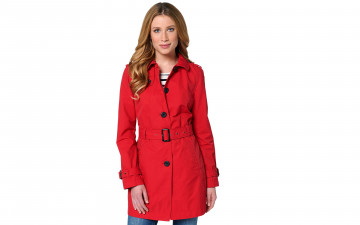 Картинка девушки -unsort+ рыжеволосые+и+другие модель джинсы плащ улыбка рыжая