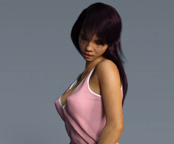 Обои картинки фото 3д графика, люди , people, девушка, взгляд, фон