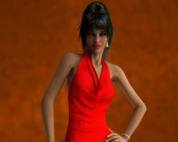 Обои картинки фото 3д графика, люди , people, фон, взгляд, девушка