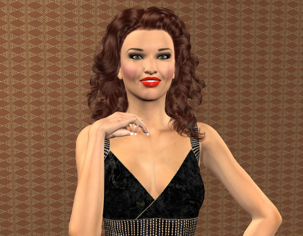 Обои картинки фото 3д графика, люди , people, девушка, взгляд, фон