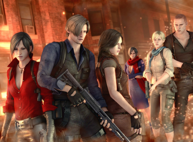 Обои картинки фото видео игры, resident evil, оружие, мужчины, девушки