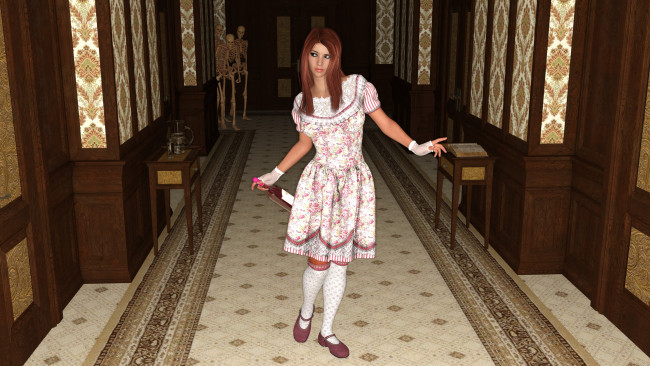 Обои картинки фото 3д графика, фантазия , fantasy, девушка, взгляд, фон