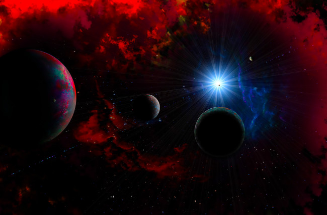 Обои картинки фото космос, арт, вселенная, планеты, галактика, звезды