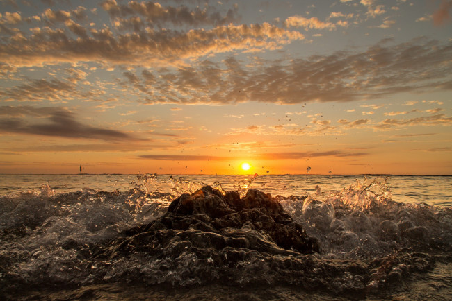 Обои картинки фото природа, моря, океаны, рассвет