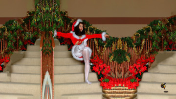 Картинка девушки -unsort+ снегурочки девушка снегурочка фон взгляд