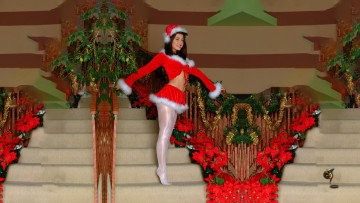 Картинка девушки -unsort+ снегурочки снегурочка фон взгляд девушка