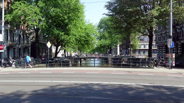 Картинка города амстердам+ нидерланды канал мост