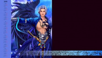 Картинка календари фэнтези взгляд крылья мужчина