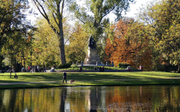 Картинка природа парк памятник пруд