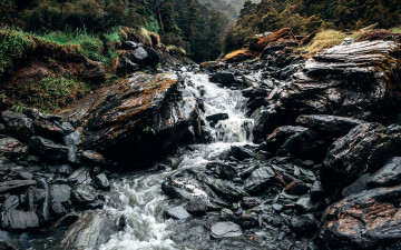 Картинка природа водопады вода камни