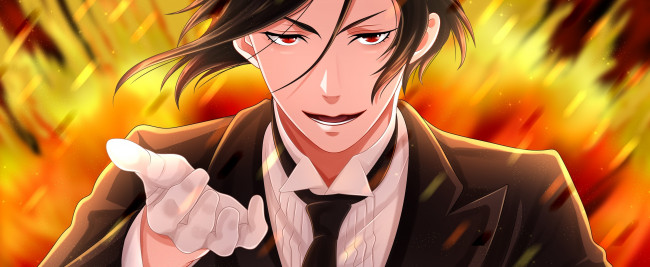 Обои картинки фото аниме, unknown,  другое , фон, взгляд, парень