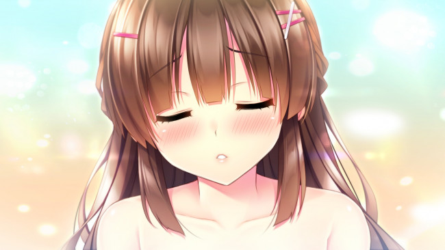 Обои картинки фото аниме, unknown,  другое , фон, взгляд, девушка