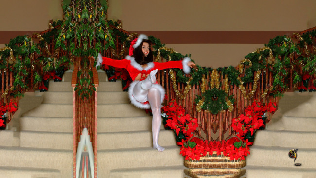 Обои картинки фото девушки, -unsort , снегурочки, девушка, снегурочка, фон, взгляд