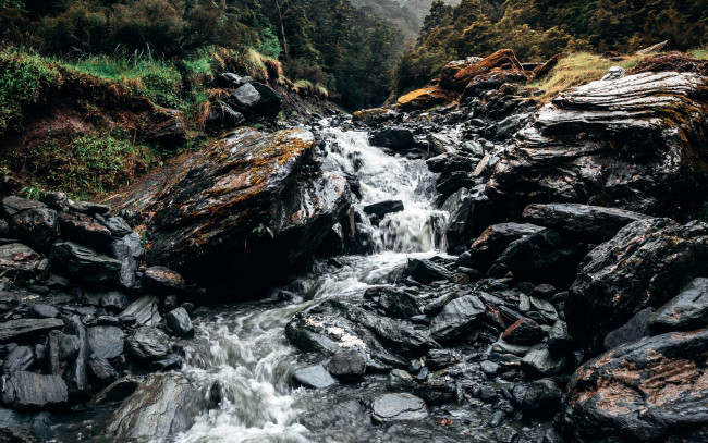 Обои картинки фото природа, водопады, вода, камни