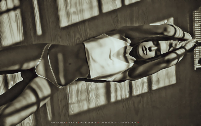 Обои картинки фото календари, компьютерный дизайн, тень, лежать, девушка