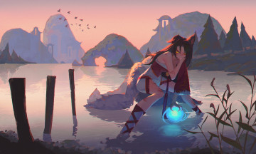 Картинка видео+игры league+of+legends ари озеро горы магия