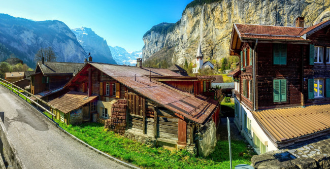 Обои картинки фото lauterbrunnen, switzerland, города, лаутербруннен , швейцария