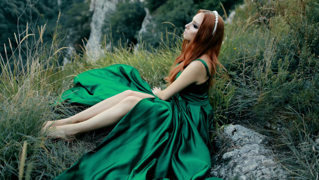 Обои картинки фото девушки, - рыжеволосые и разноцветные, красивая, девушка