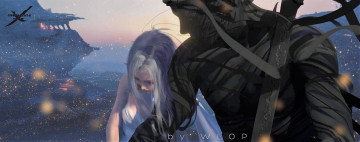 обоя фэнтези, _ghost blade ,  призрачный клинок, эльфийка, воин