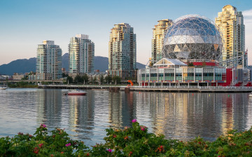 Картинка города ванкувер+ канада река небоскребы