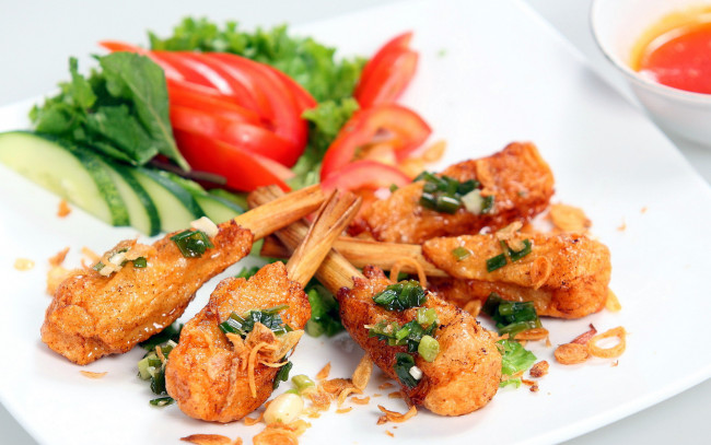 Обои картинки фото еда, мясные блюда, овощи, мясо