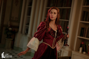 Картинка девушки valery+himera+ lera+himera образ костюм свеча полки книги